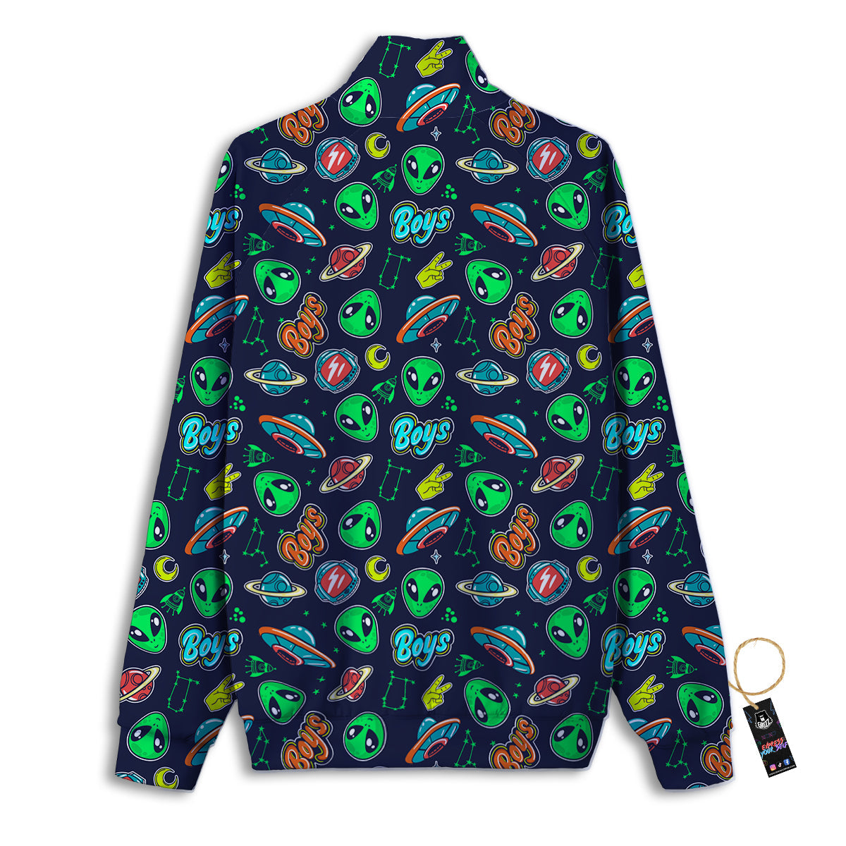 Geen Alien Ufo In Space Print Pattern Track Jacket-grizzshop