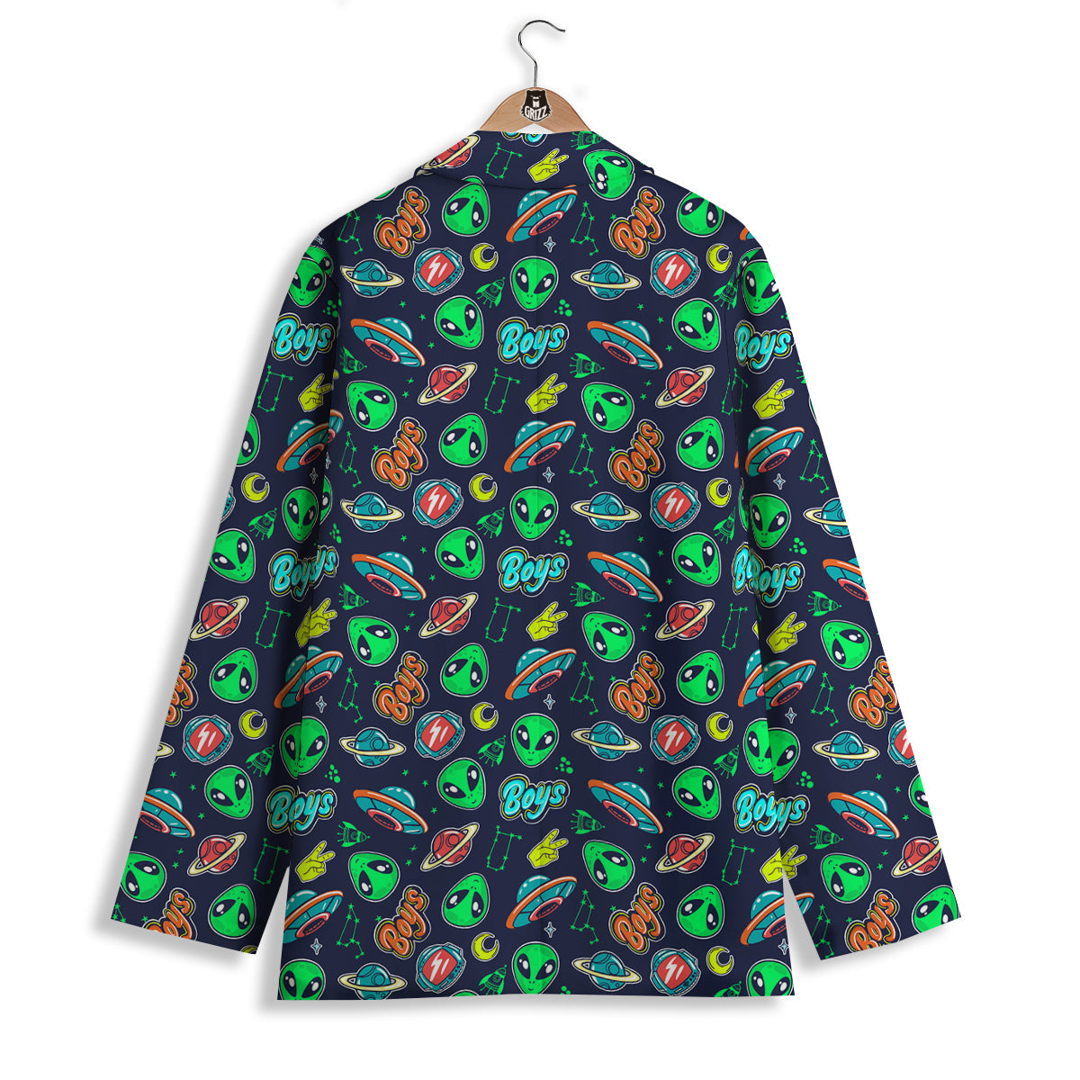 Geen Alien Ufo In Space Print Pattern Women's Blazer-grizzshop