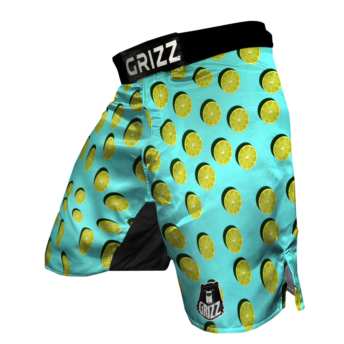 Geen Lime 3D Print Pattern MMA Shorts-grizzshop