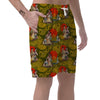 Geisha Japanese Dragon Print Men's Shorts-grizzshop