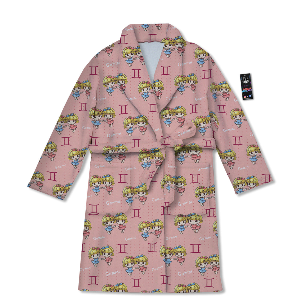 Gemini Cute Cartoon Print Pattern Bathrobe-grizzshop