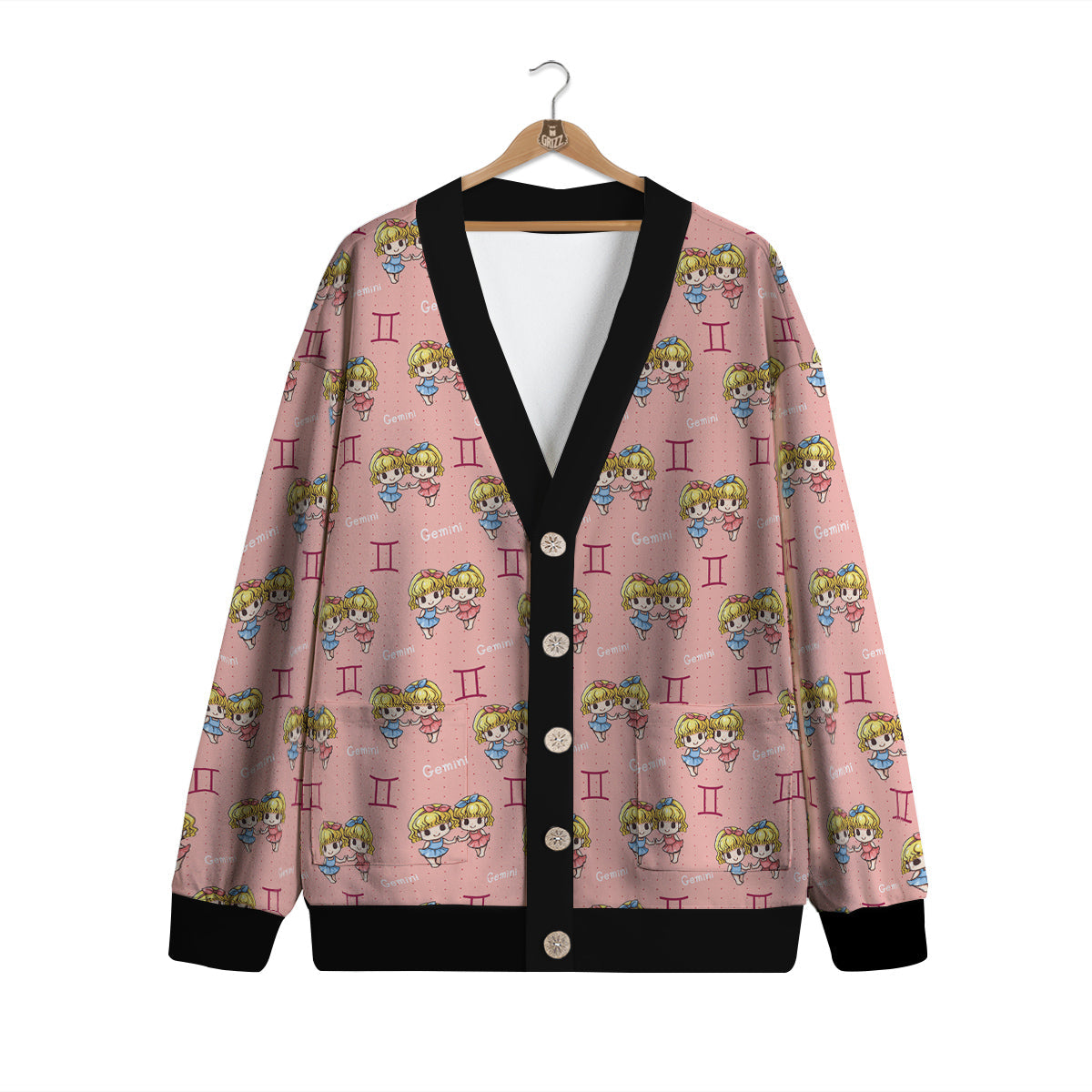 Gemini Cute Cartoon Print Pattern Cardigan-grizzshop