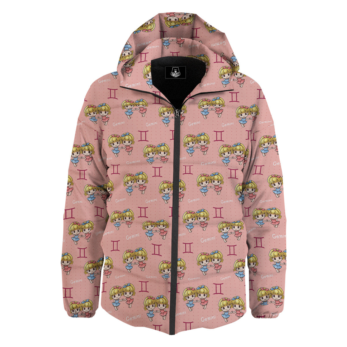 Gemini Cute Cartoon Print Pattern Down Jacket-grizzshop