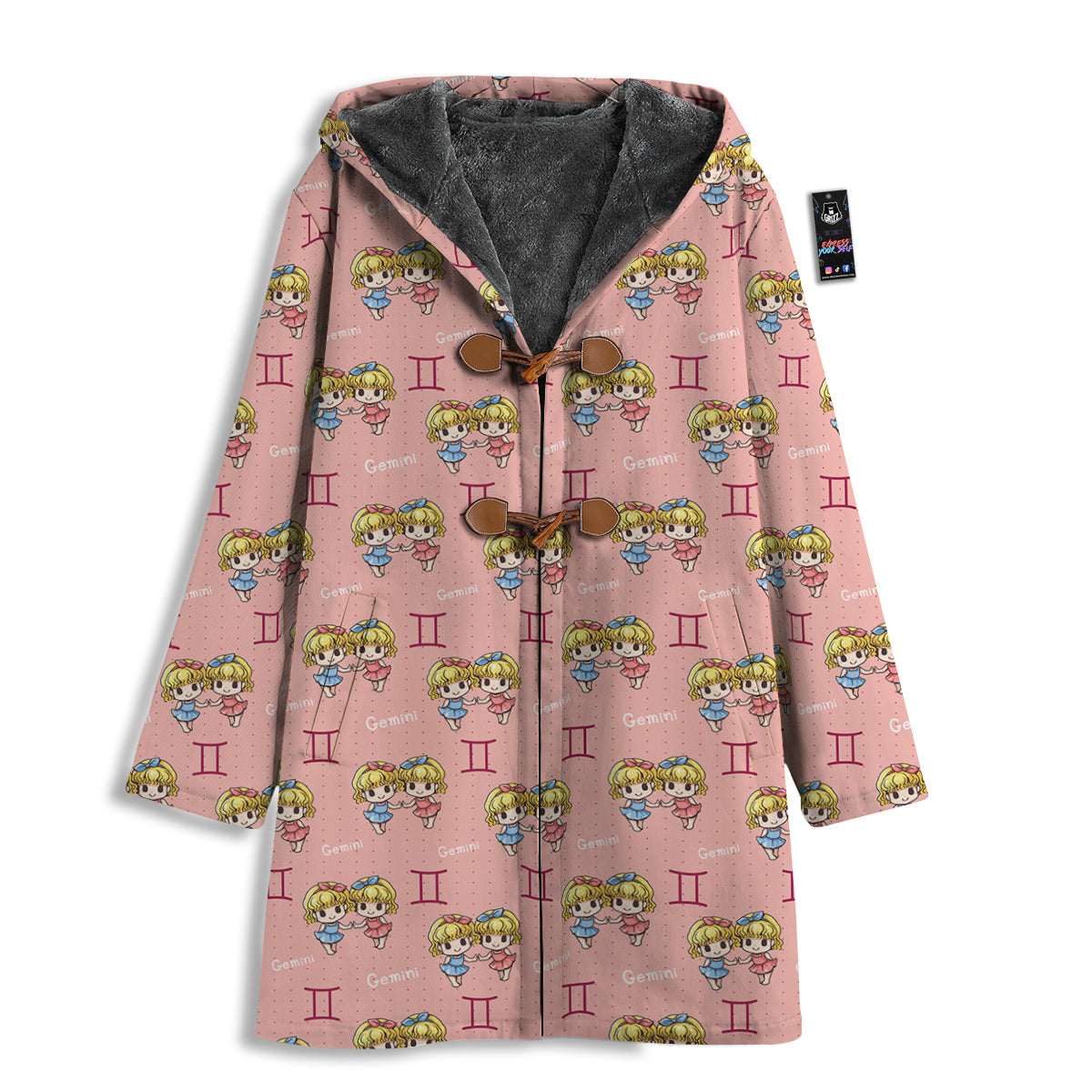 Gemini Cute Cartoon Print Pattern Men's Windbreaker Jacket-grizzshop