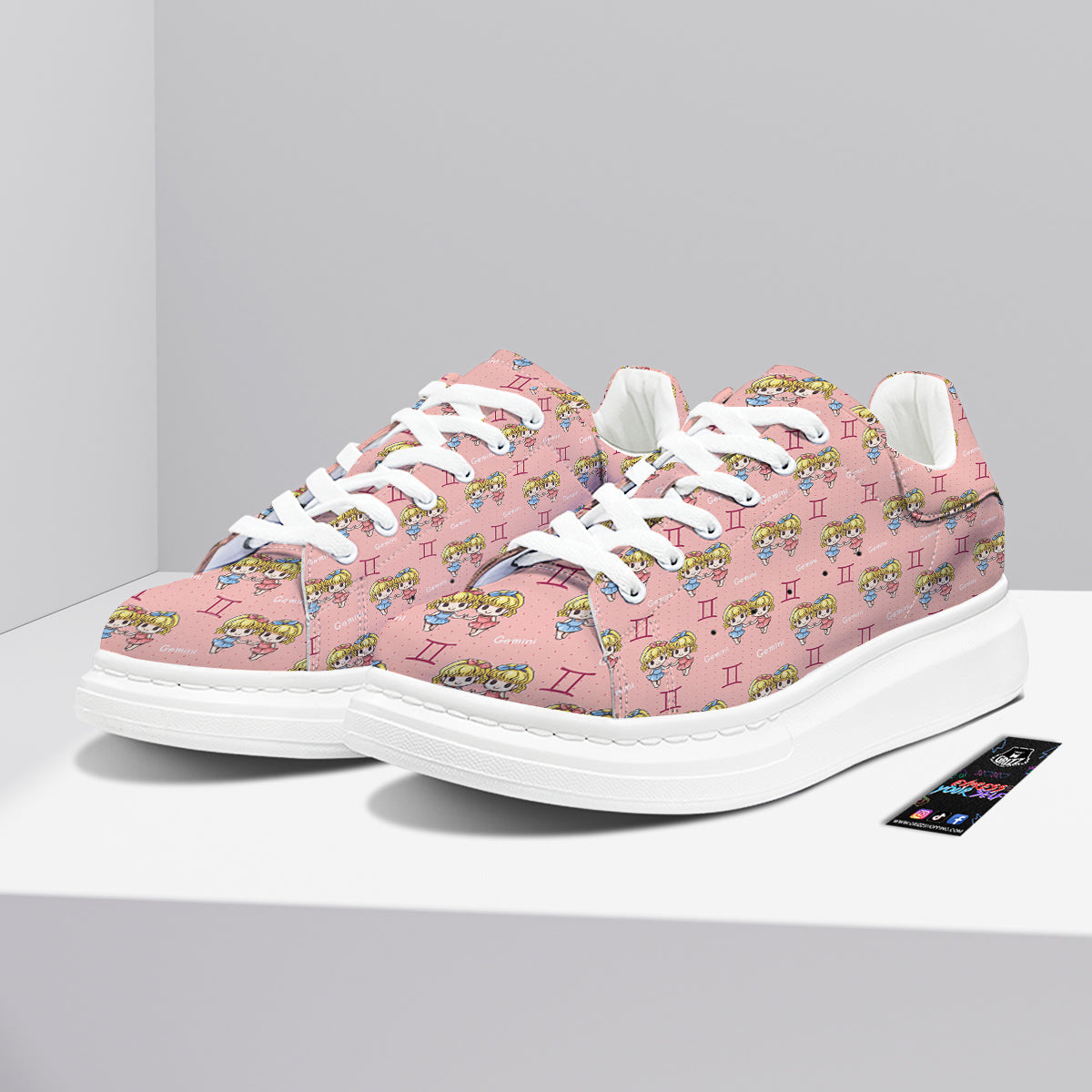 Gemini Cute Cartoon Print Pattern Platform Shoes-grizzshop