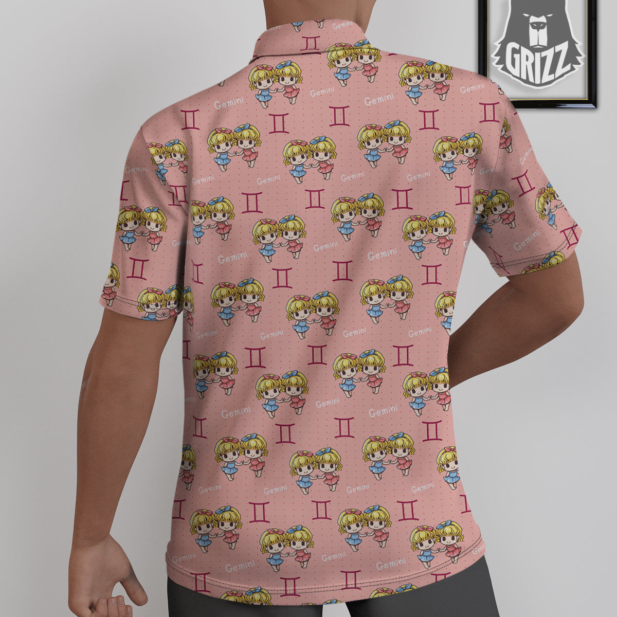 Gemini Cute Cartoon Print Pattern Untucked Shirts-grizzshop