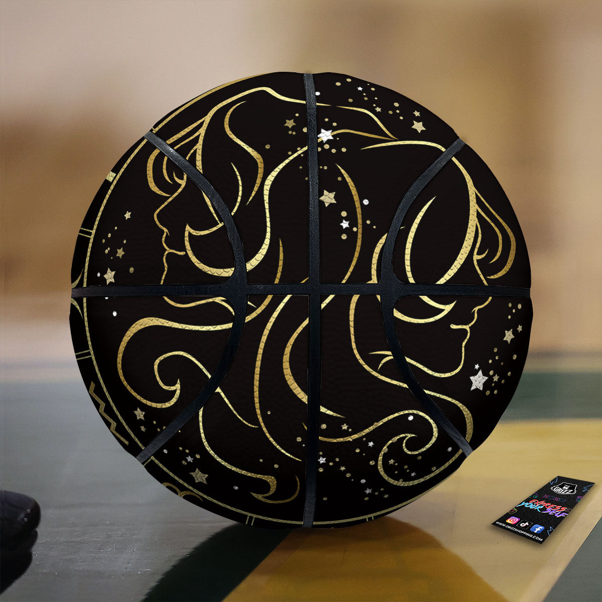 Gemini Sign Black And Gold Print Basketball-grizzshop