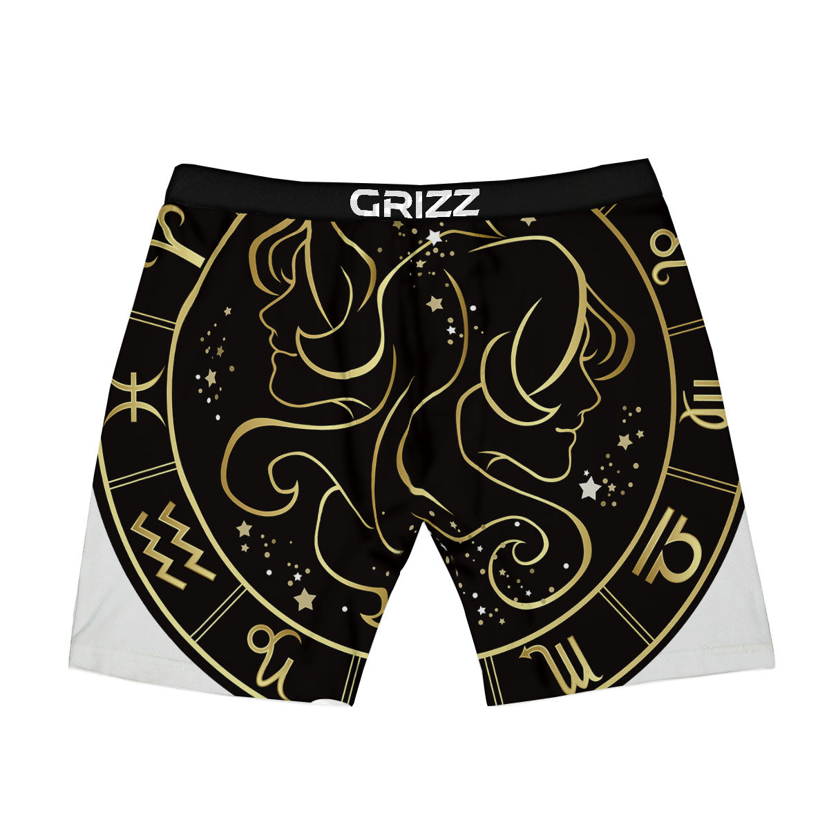 Gemini Sign Black And Gold Print Boxer Briefs-grizzshop
