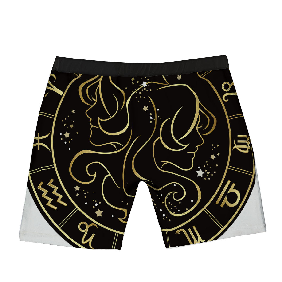 Gemini Sign Black And Gold Print Boxer Briefs-grizzshop