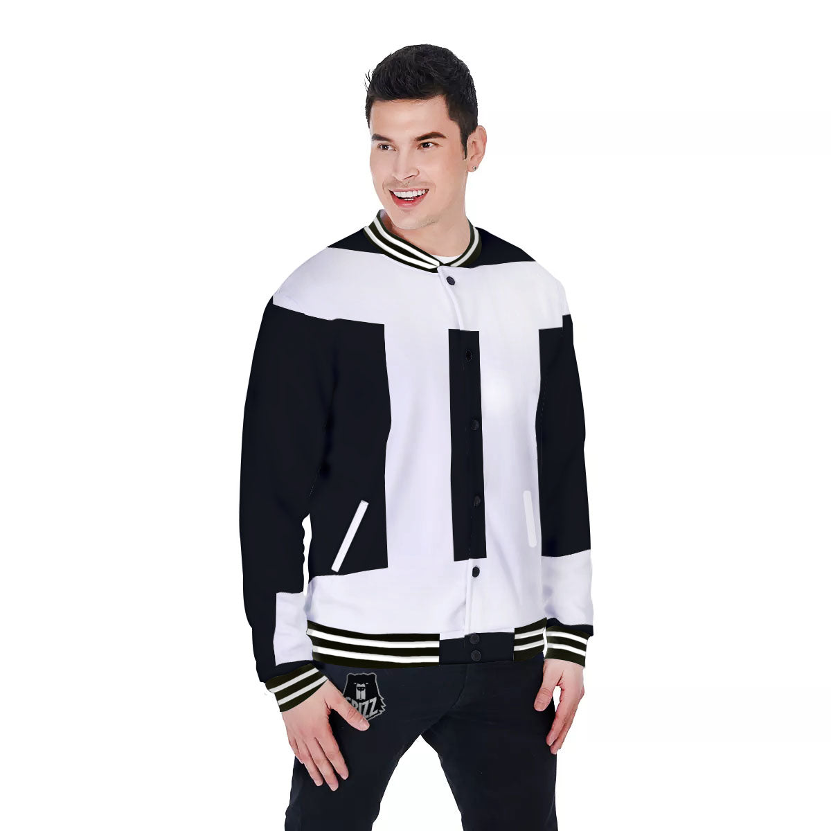Gemini Sign White And Black Print Baseball Jacket-grizzshop