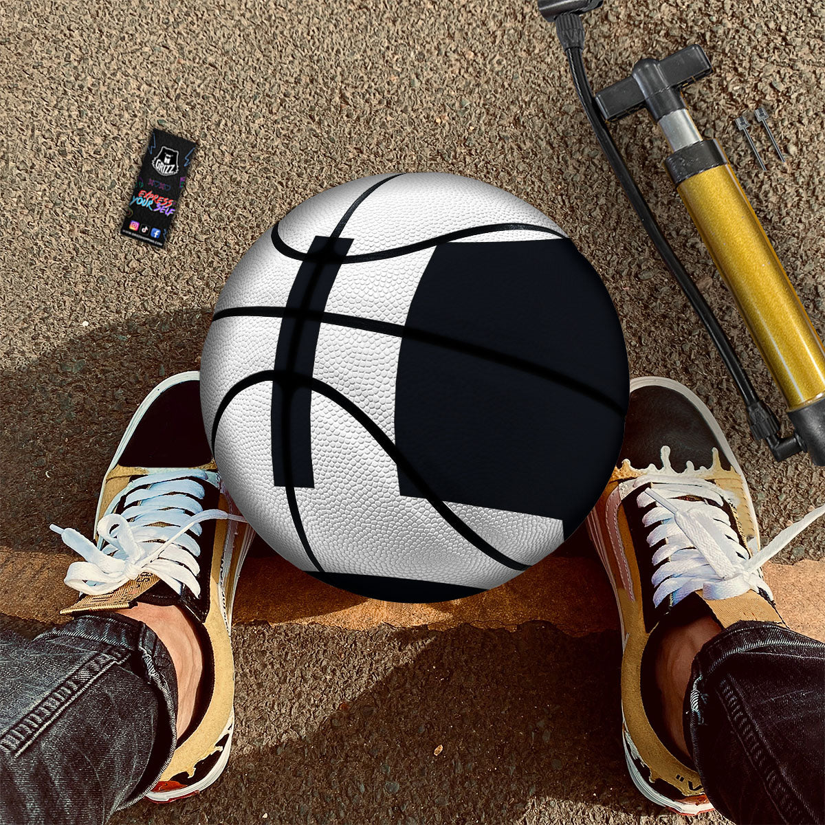 Gemini Sign White And Black Print Basketball-grizzshop