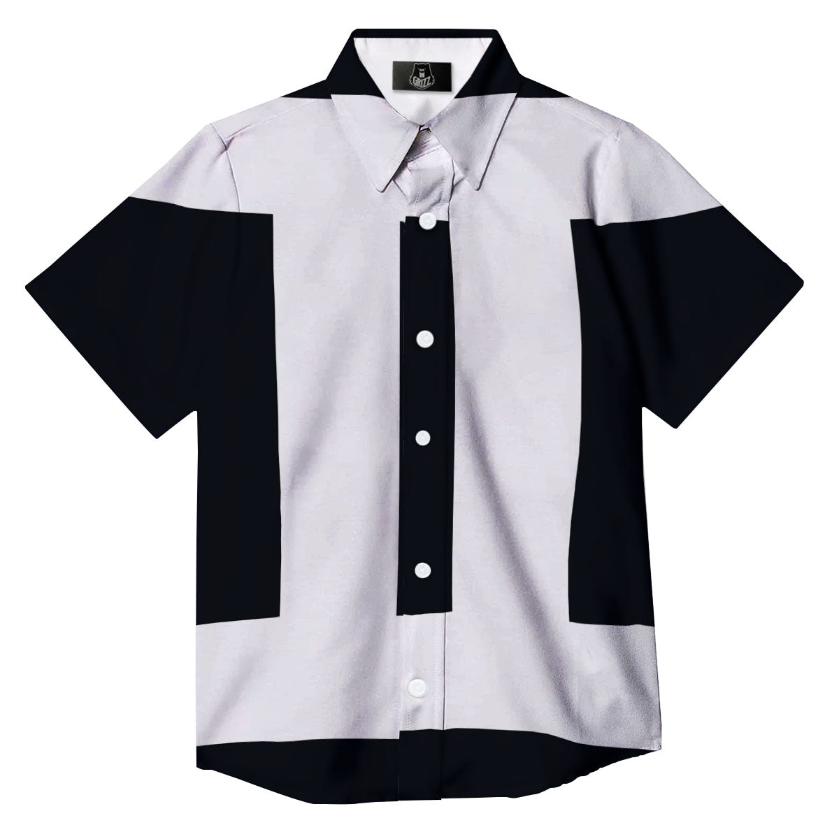 Gemini Sign White And Black Print Button Up Shirt-grizzshop