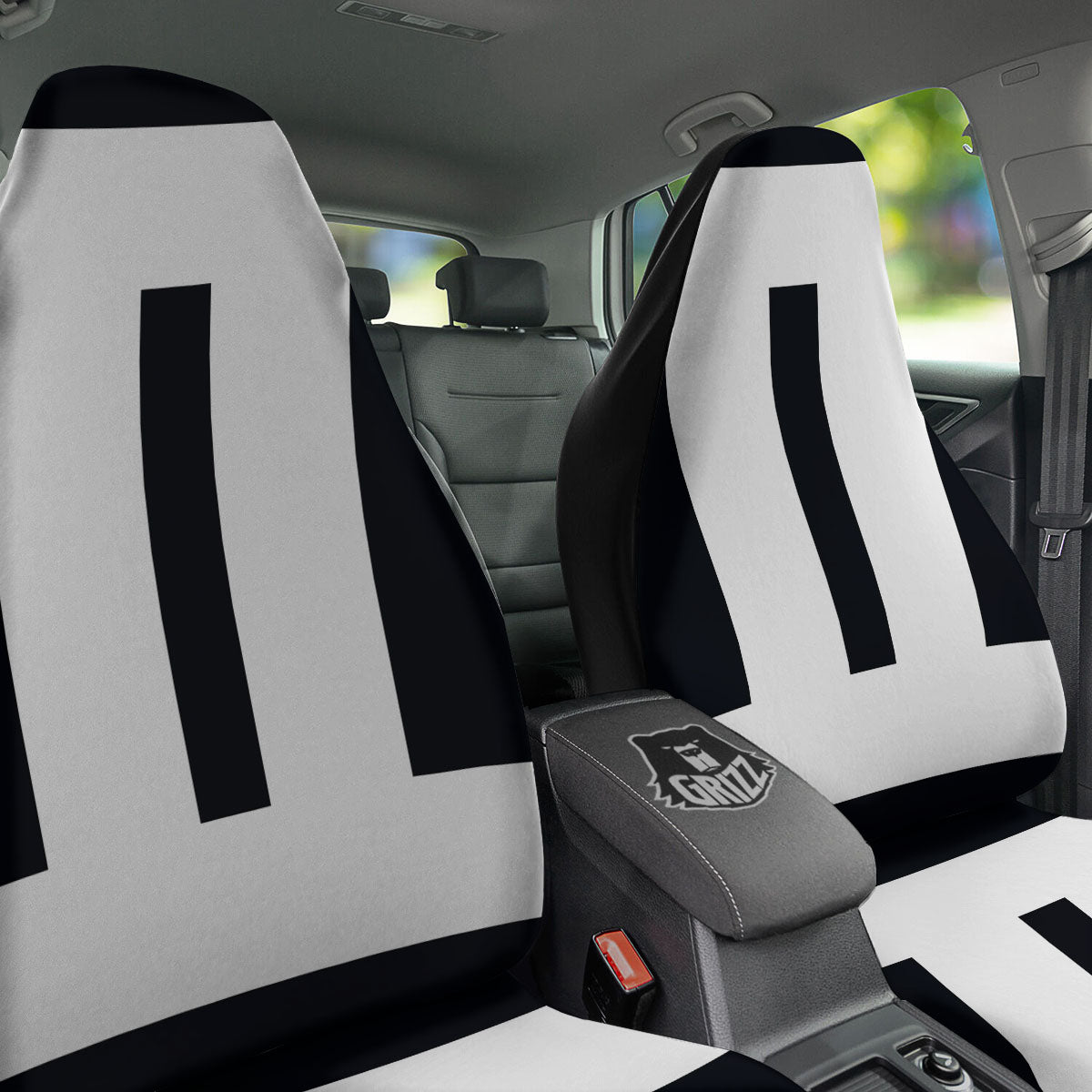 Gemini Sign White And Black Print Car Seat Covers-grizzshop