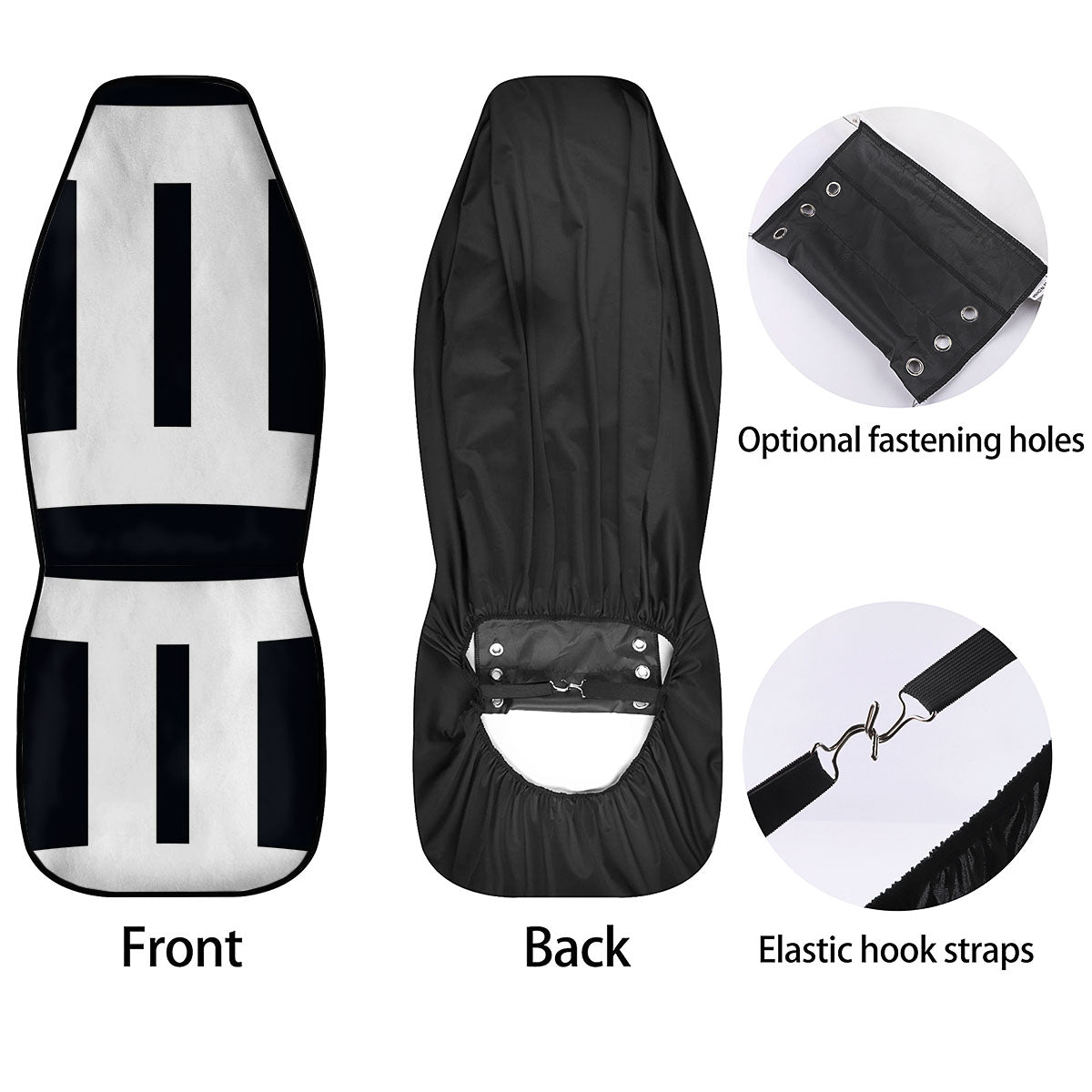 Gemini Sign White And Black Print Car Seat Covers-grizzshop