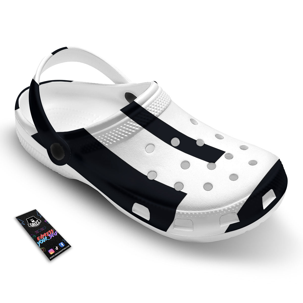 Gemini Sign White And Black Print Clog-grizzshop