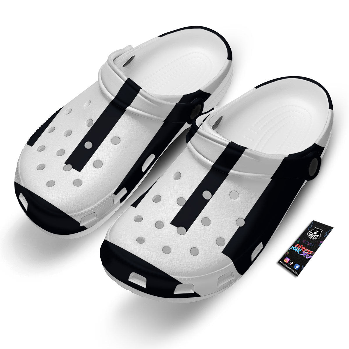 Gemini Sign White And Black Print Clog-grizzshop