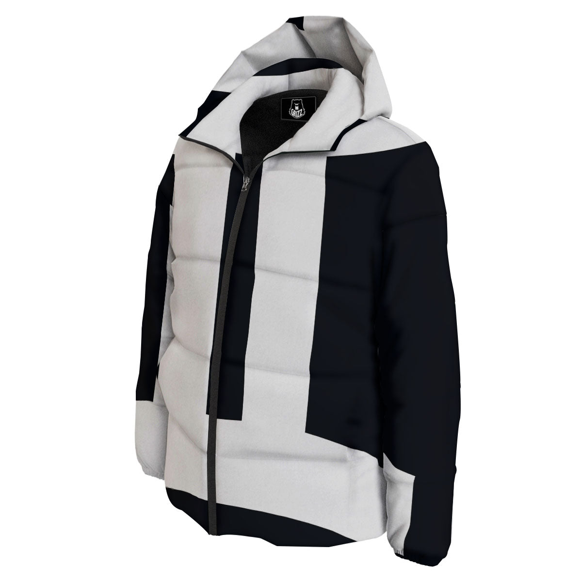 Gemini Sign White And Black Print Down Jacket-grizzshop