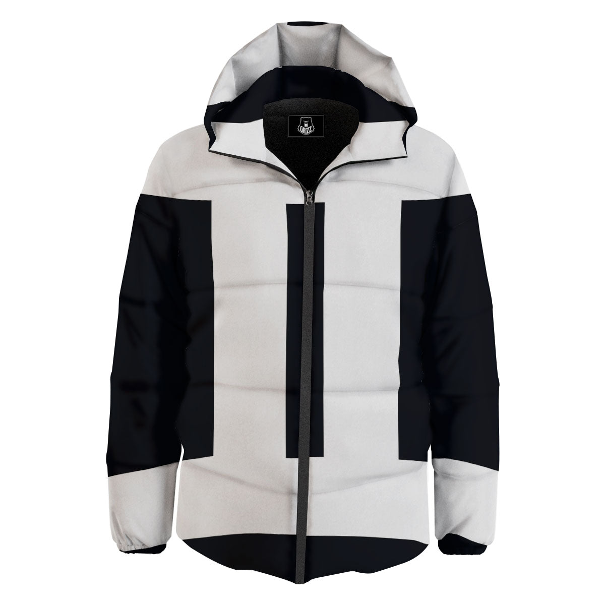 Gemini Sign White And Black Print Down Jacket-grizzshop