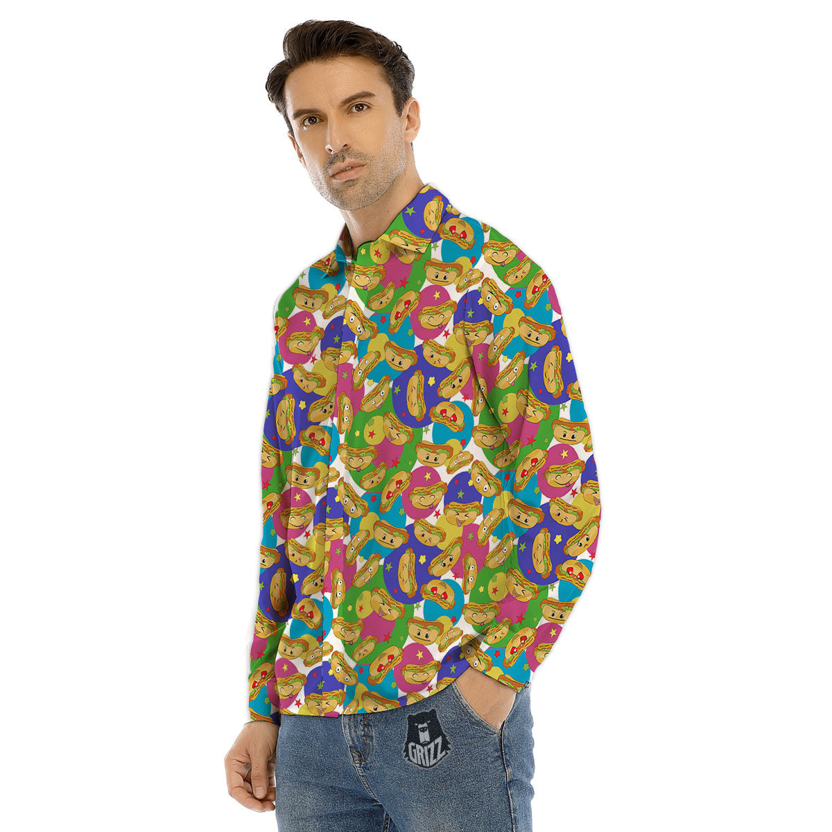 Gemini Sign White And Black Print Men's Dress Shirts-grizzshop
