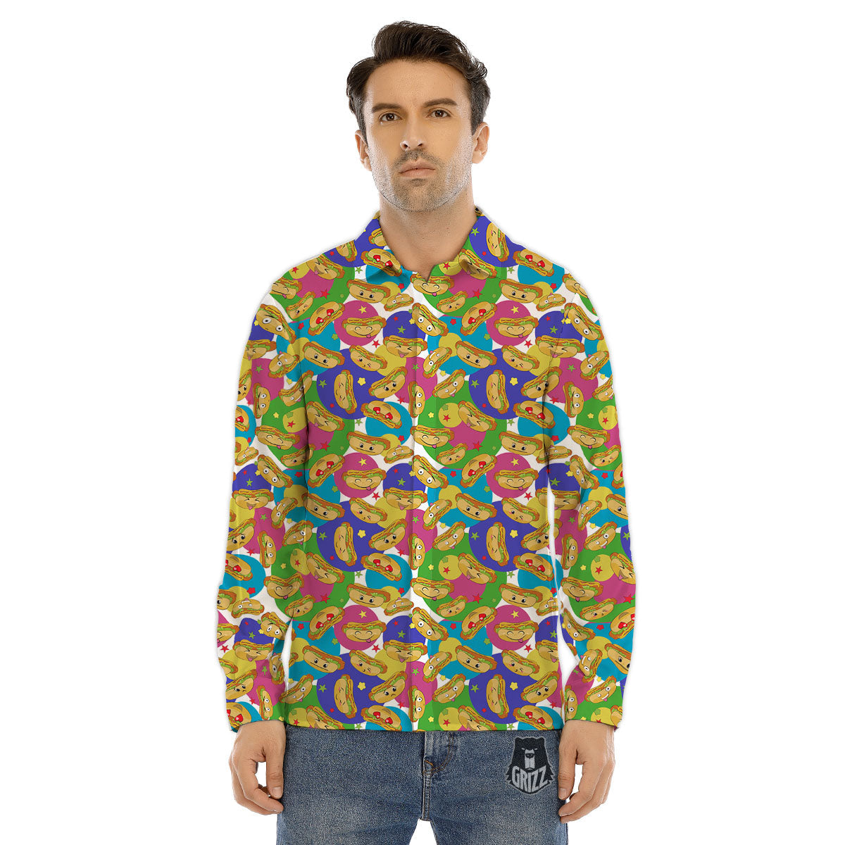 Gemini Sign White And Black Print Men's Dress Shirts-grizzshop