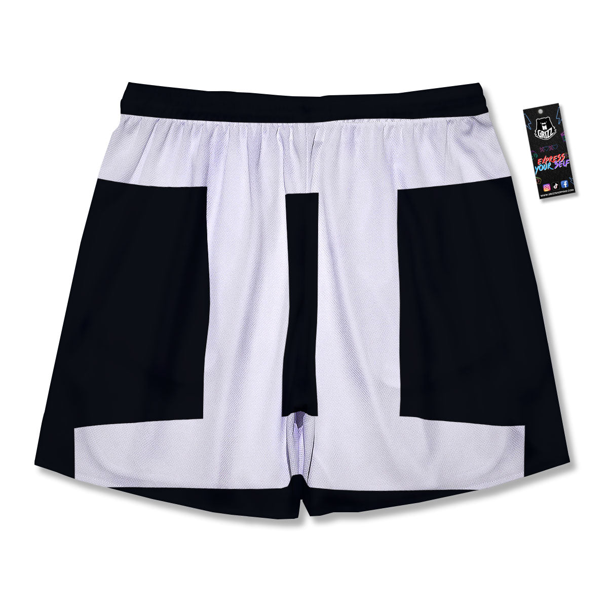 Gemini Sign White And Black Print Men's Running Shorts-grizzshop