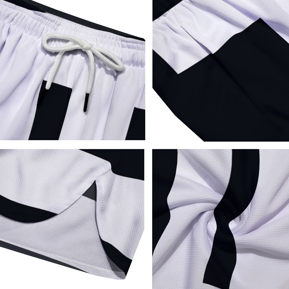 Gemini Sign White And Black Print Men's Running Shorts-grizzshop