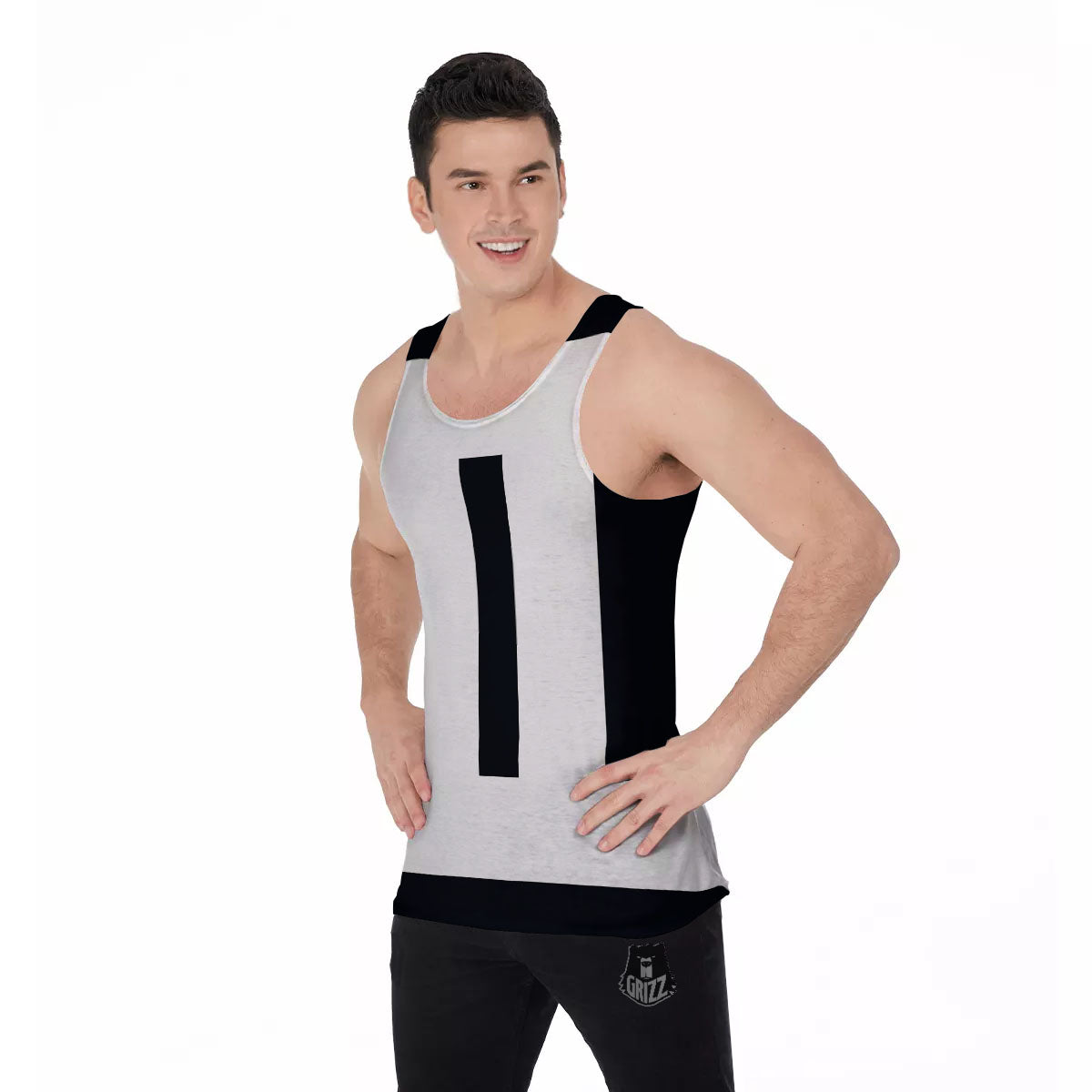 Gemini Sign White And Black Print Men's Tank Top-grizzshop
