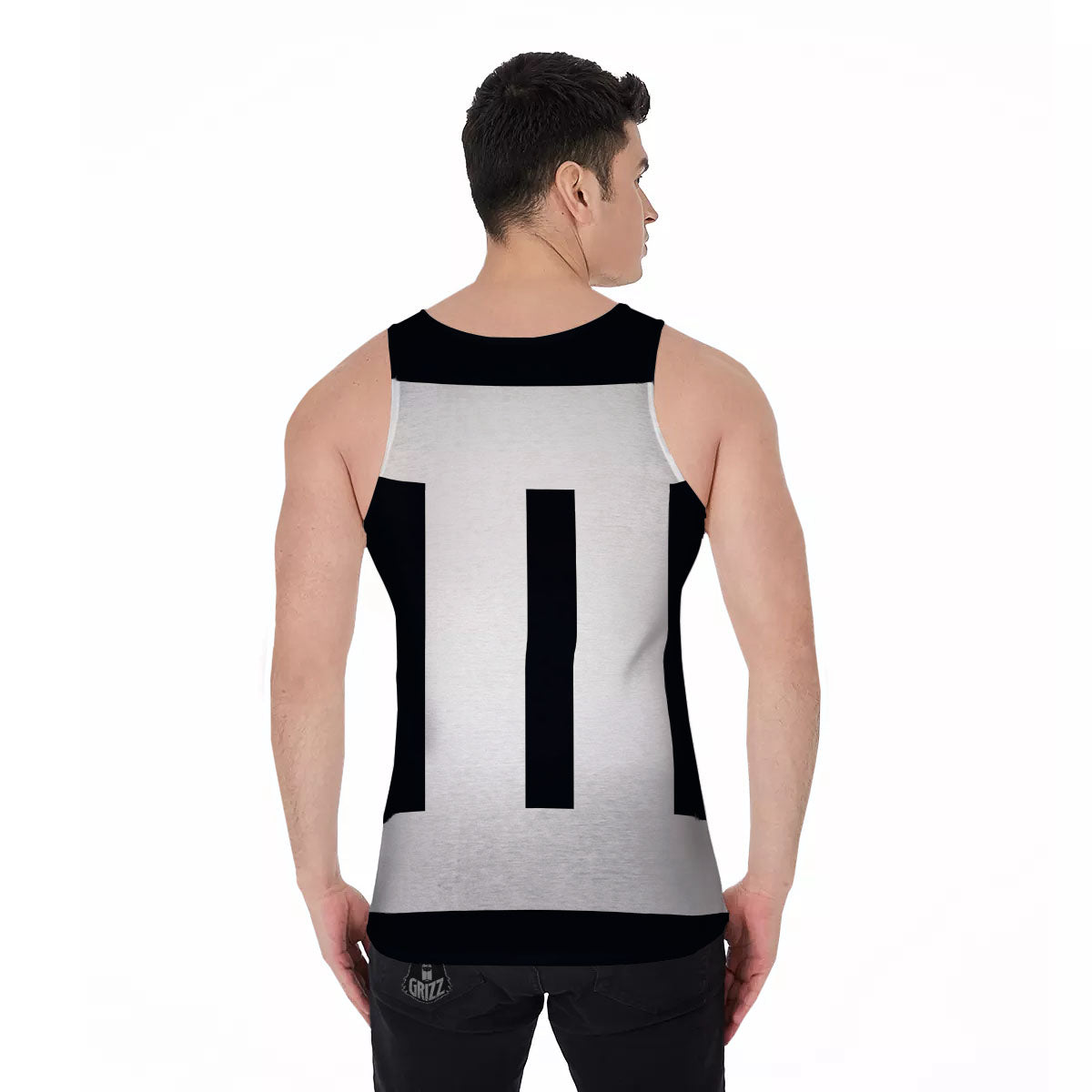 Gemini Sign White And Black Print Men's Tank Top-grizzshop