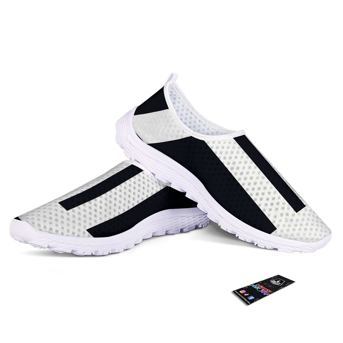 Gemini Sign White And Black Print Nurse Shoes-grizzshop