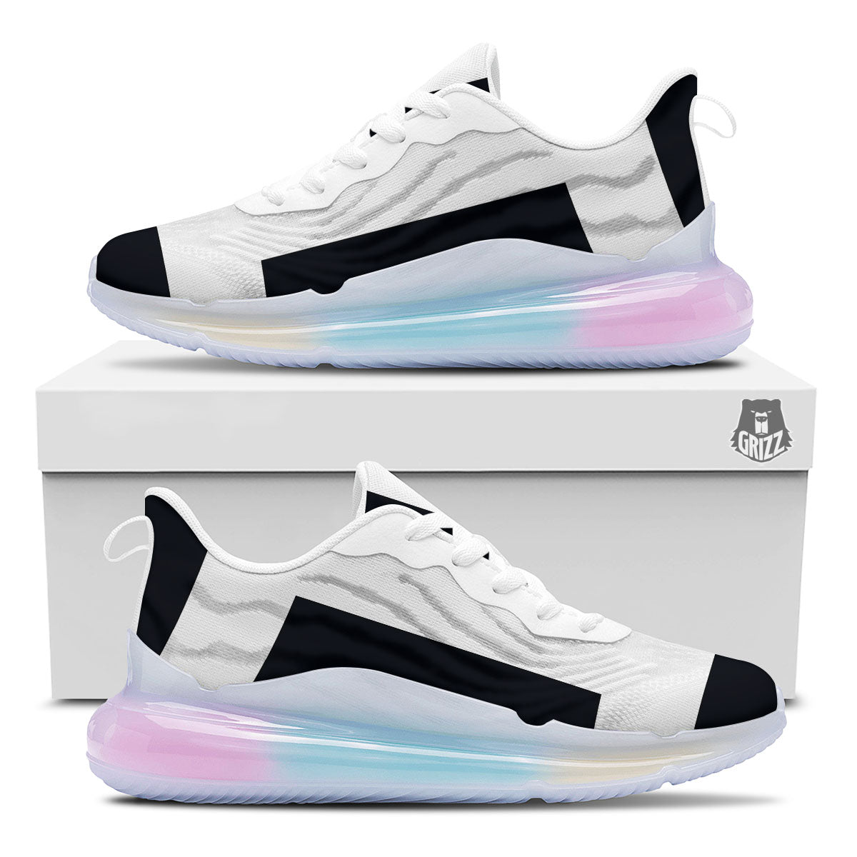 Gemini Sign White And Black Print Running Sneakers-grizzshop