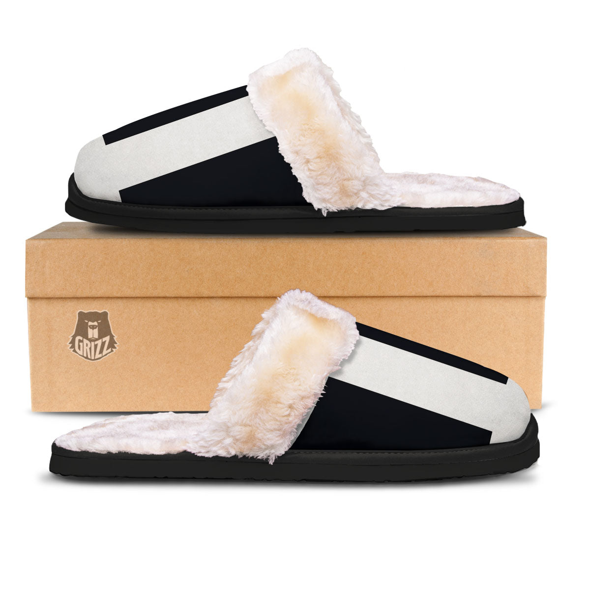 Gemini Sign White And Black Print Slippers-grizzshop