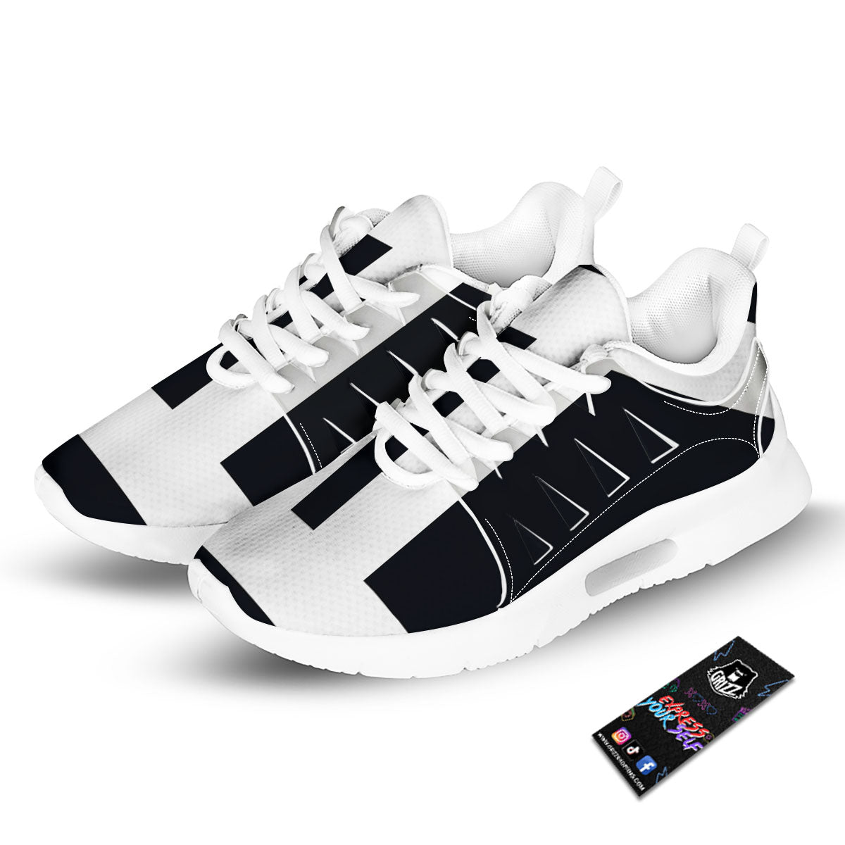 Gemini Sign White And Black Print Tennis Shoes-grizzshop