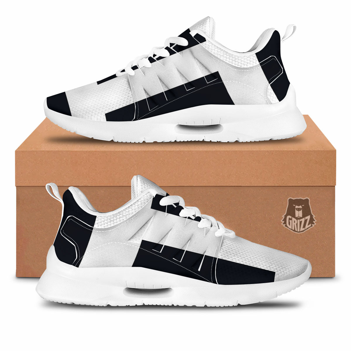 Gemini Sign White And Black Print Tennis Shoes-grizzshop