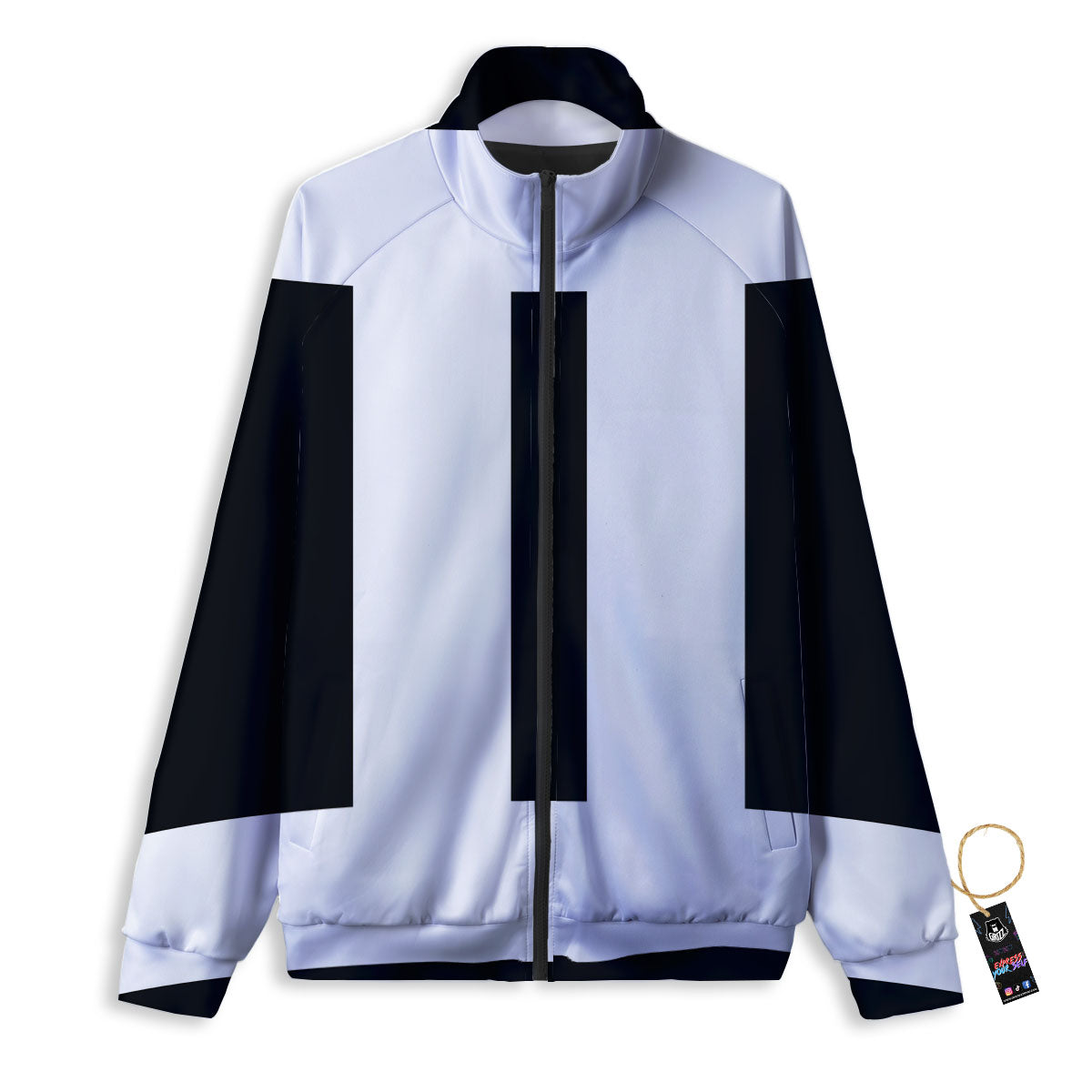 Gemini Sign White And Black Print Track Jacket-grizzshop