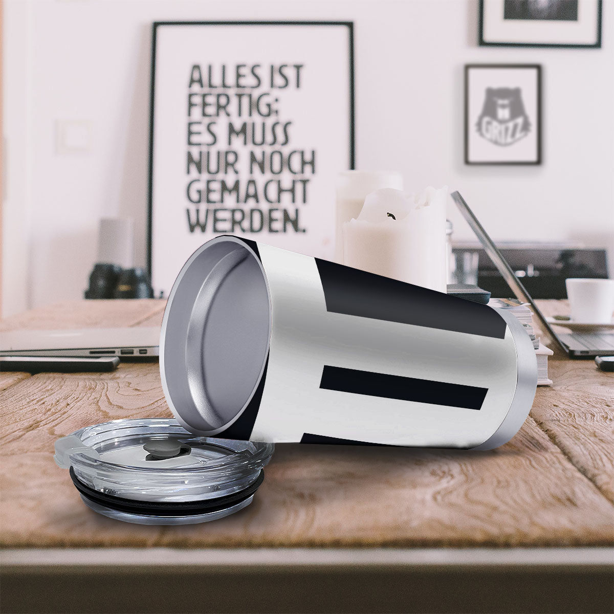 Gemini Sign White And Black Print Tumbler-grizzshop