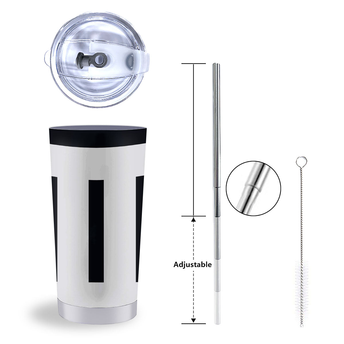 Gemini Sign White And Black Print Tumbler-grizzshop