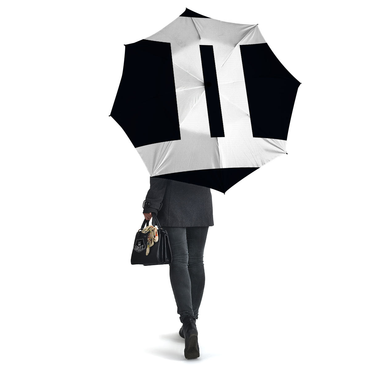 Gemini Sign White And Black Print Umbrella-grizzshop