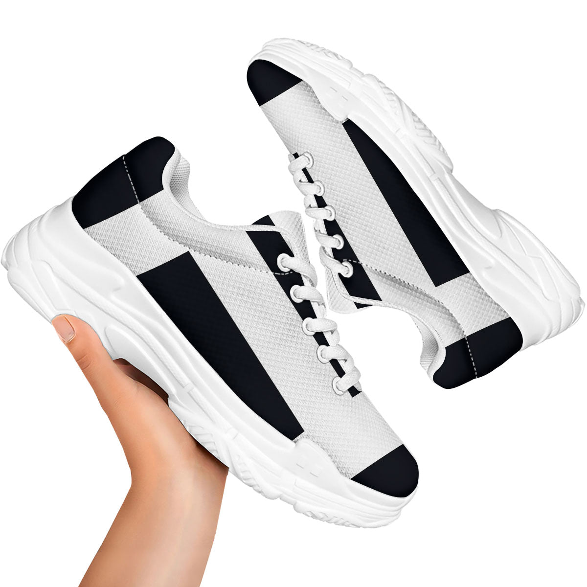 Gemini Sign White And Black Print White Chunky Shoes-grizzshop