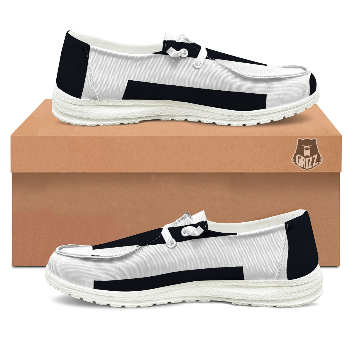Gemini Sign White And Black Print White Loafers-grizzshop