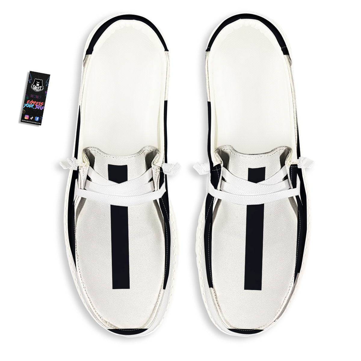 Gemini Sign White And Black Print White Loafers-grizzshop