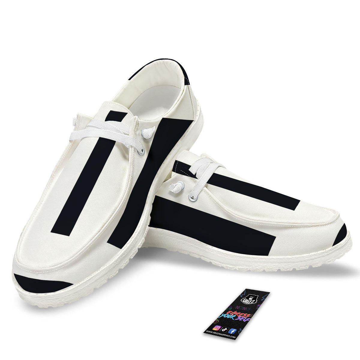 Gemini Sign White And Black Print White Loafers-grizzshop