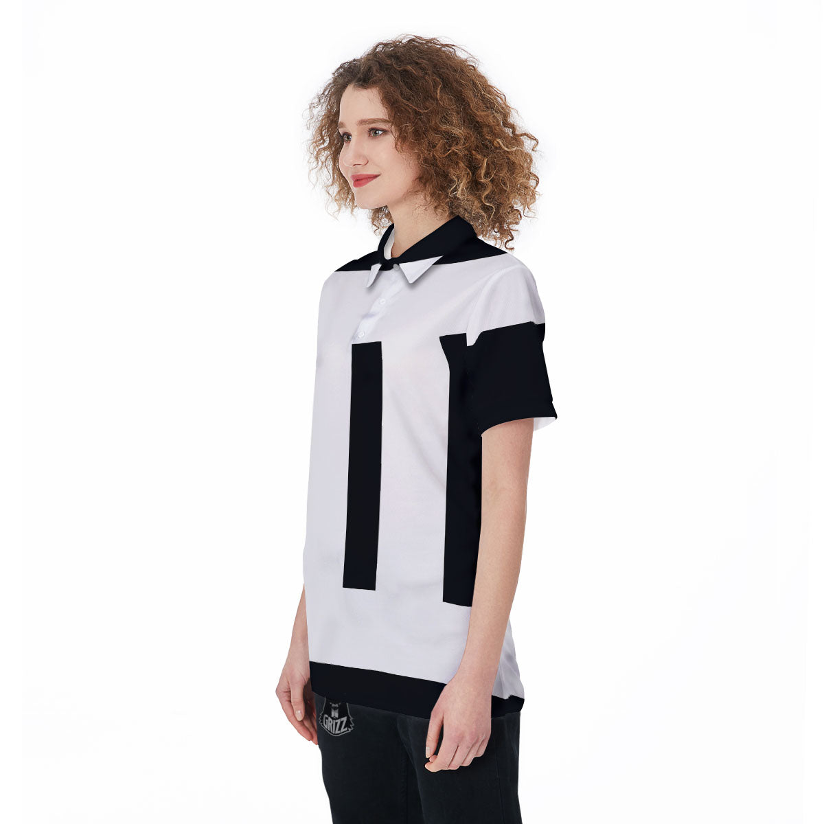 Gemini Sign White And Black Print Women's Golf Shirts-grizzshop