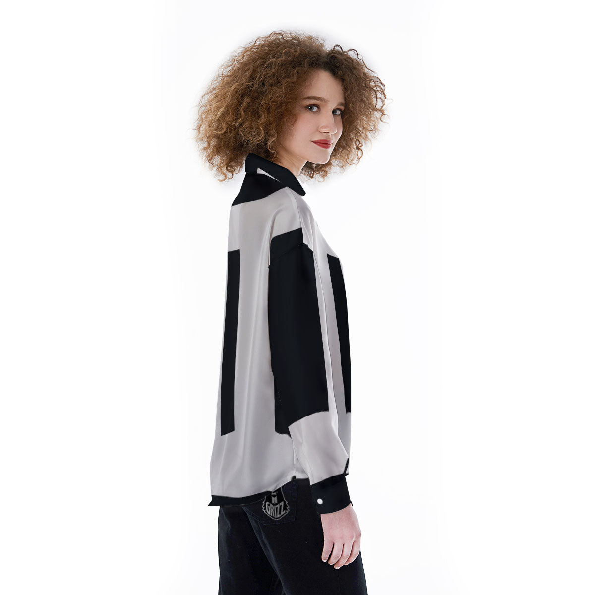 Gemini Sign White And Black Print Women's Long Sleeve Shirts-grizzshop