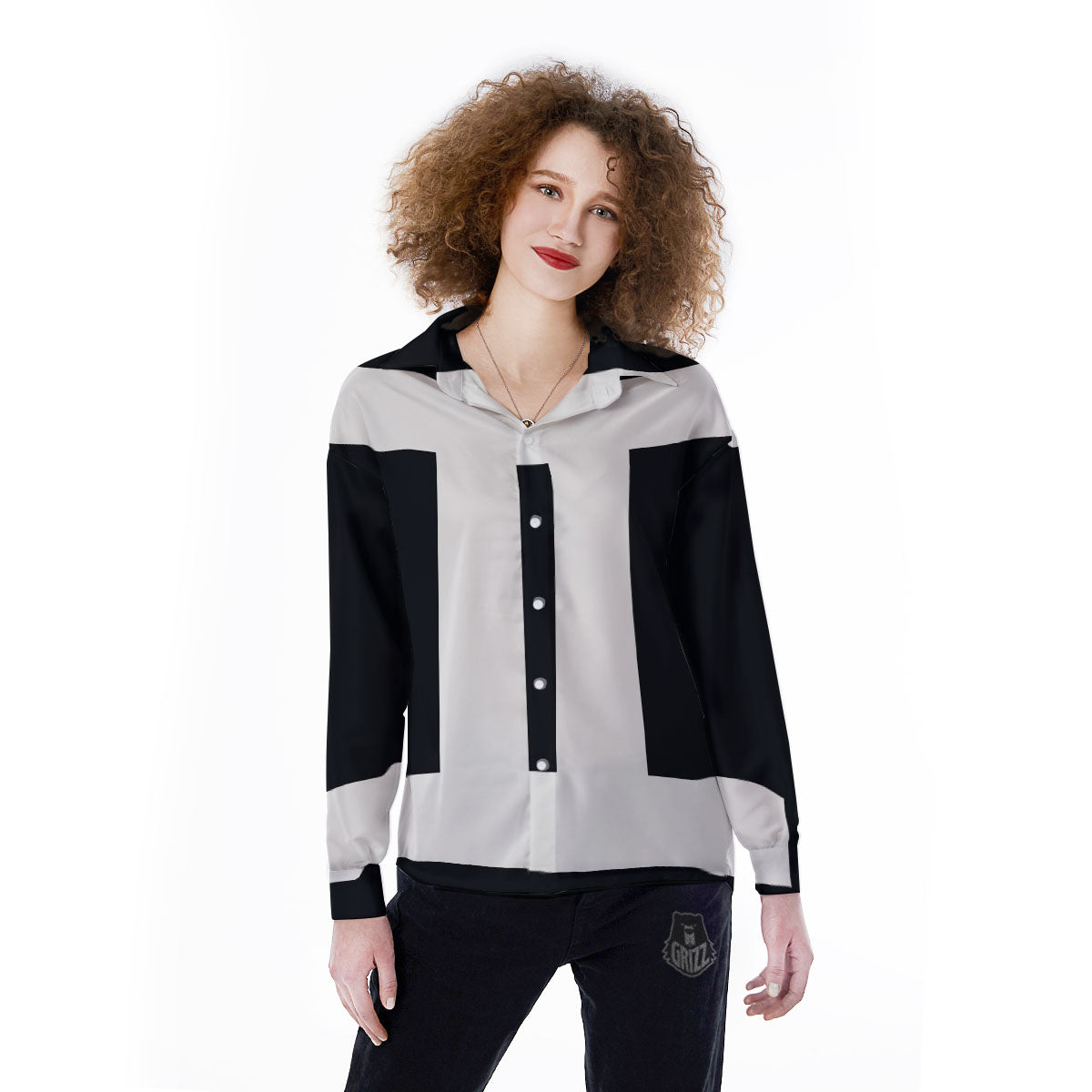 Gemini Sign White And Black Print Women's Long Sleeve Shirts-grizzshop