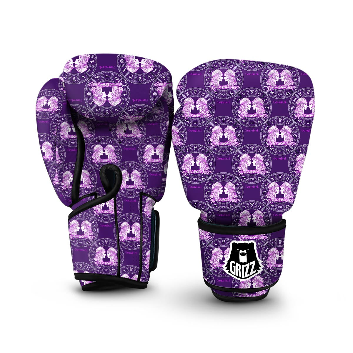 Gemini Zodiac Pattern Print Boxing Gloves-grizzshop