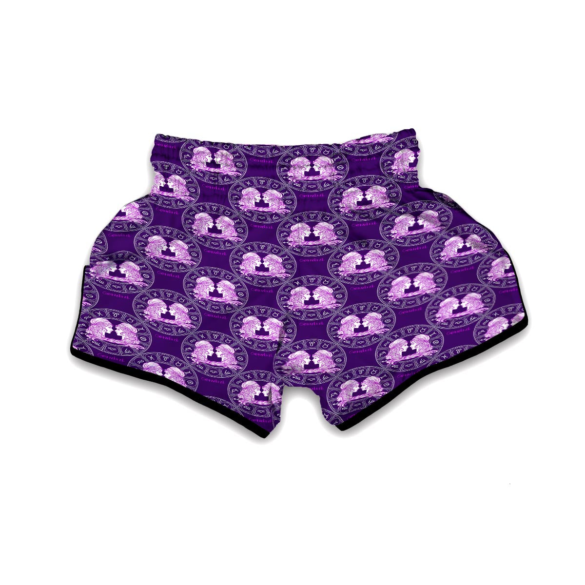 Gemini Zodiac Pattern Print Muay Thai Boxing Shorts-grizzshop