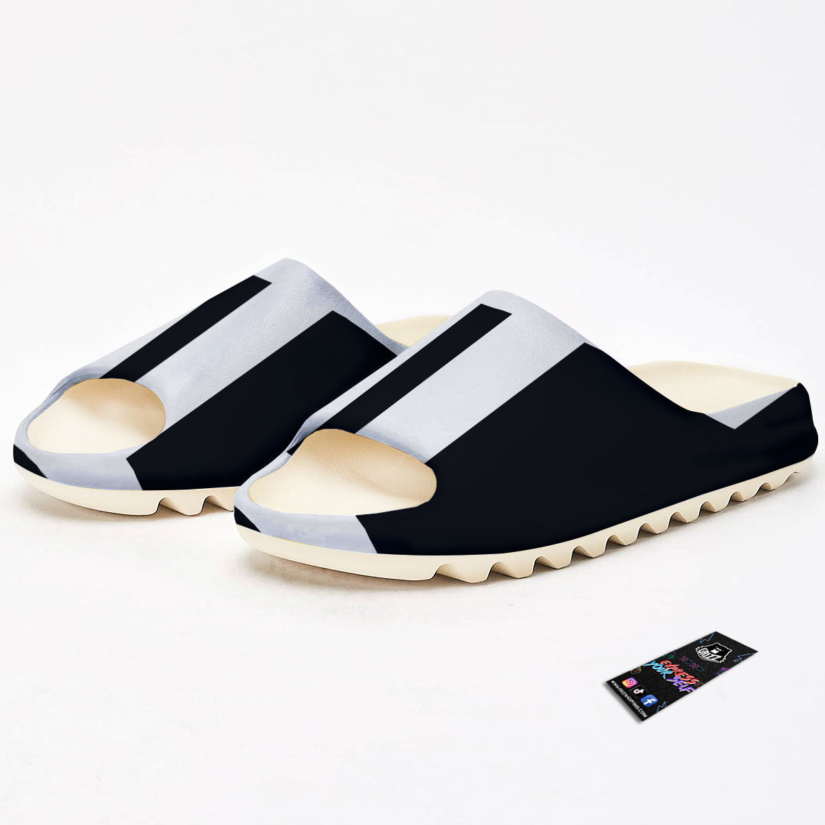 Gemini Sign White And Black Print Sandals-grizzshop