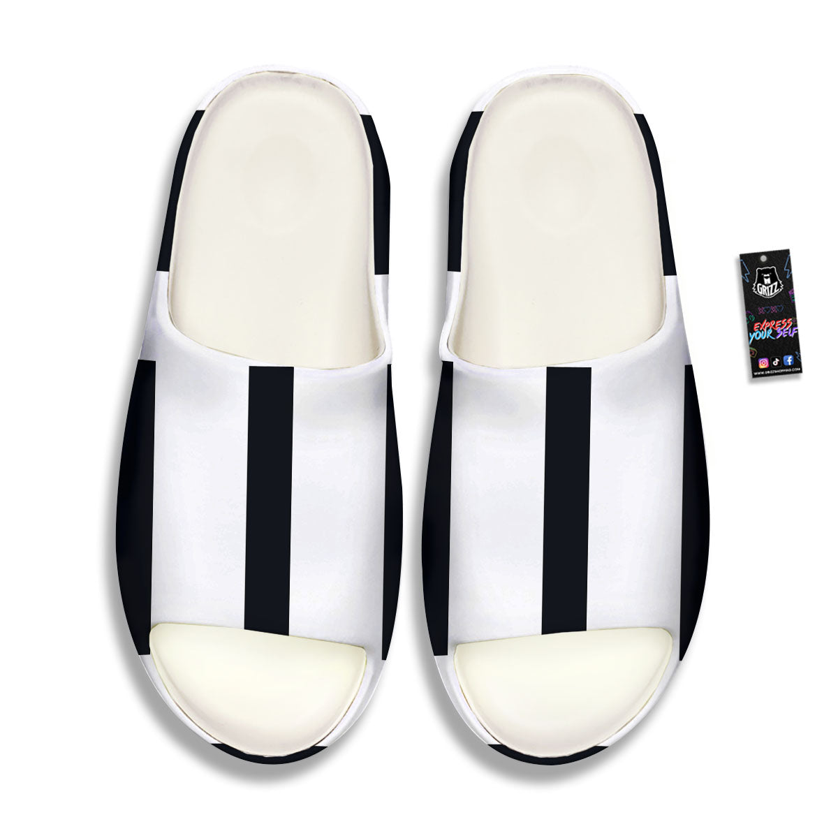 Gemini Sign White And Black Print Sandals-grizzshop