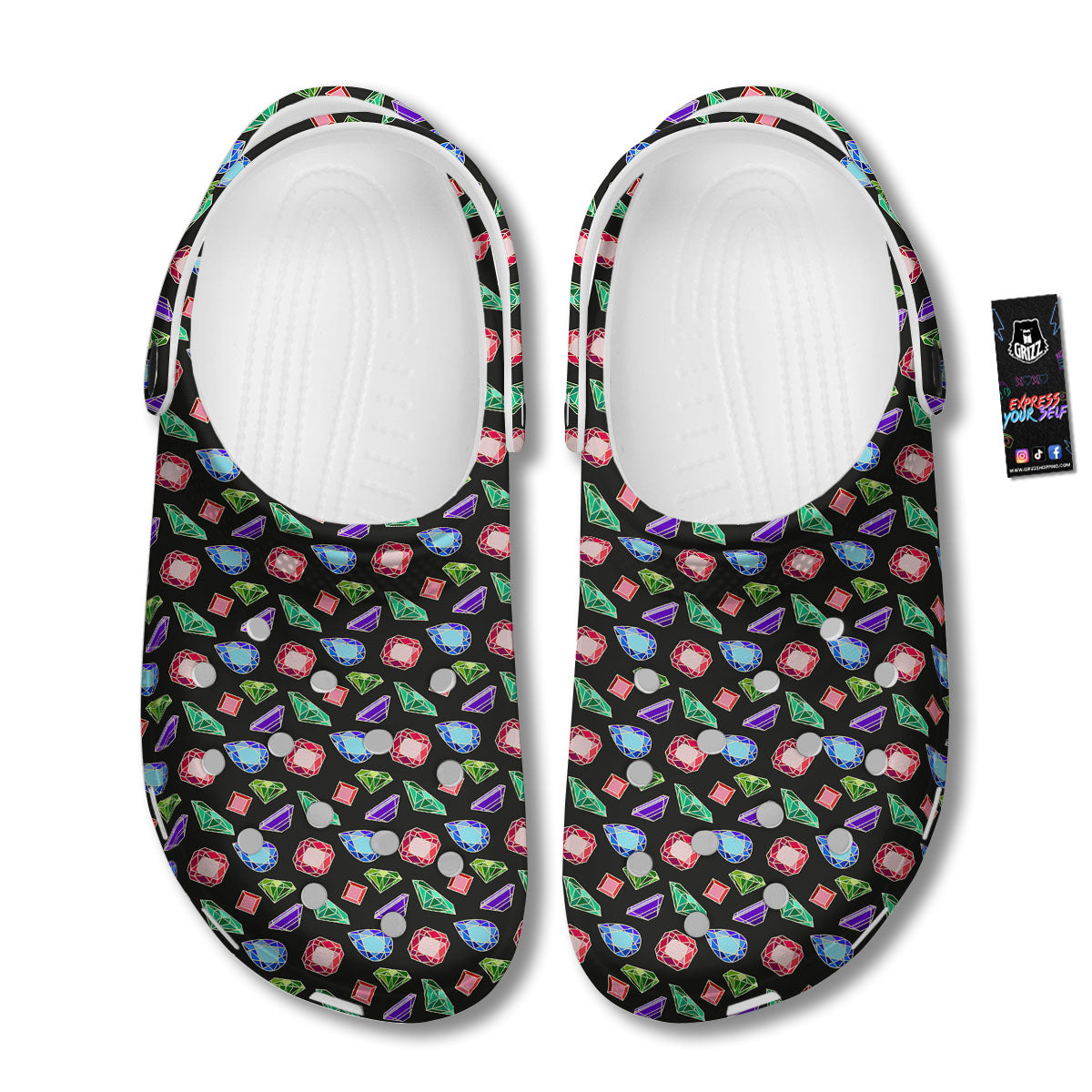 Gems Diamond Print Clog-grizzshop