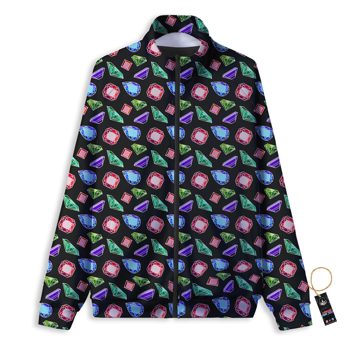 Gems Diamond Print Track Jacket-grizzshop